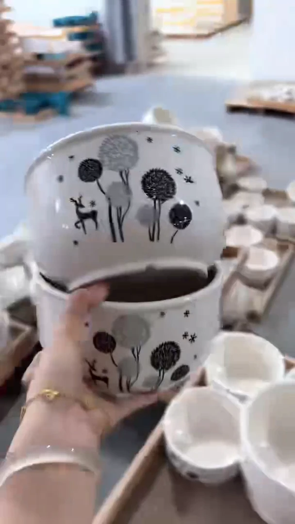 高温陶瓷花盆+E28