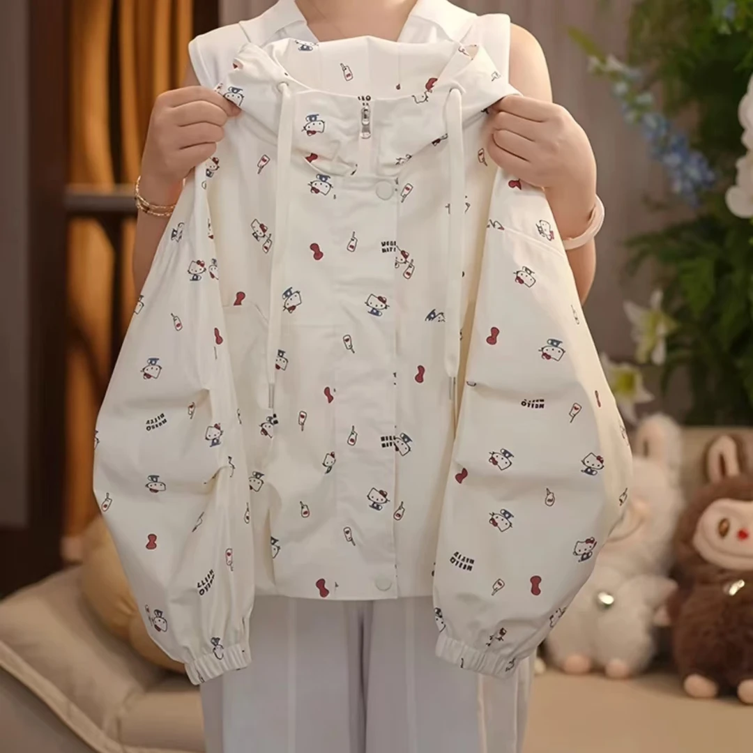 女童外套2025春秋新款儿童洋气卡通连帽冲锋衣中大童百搭秋装夹克