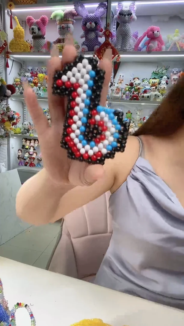 玻璃2235卡6糖果珠抖音材料包1套带钥匙扣