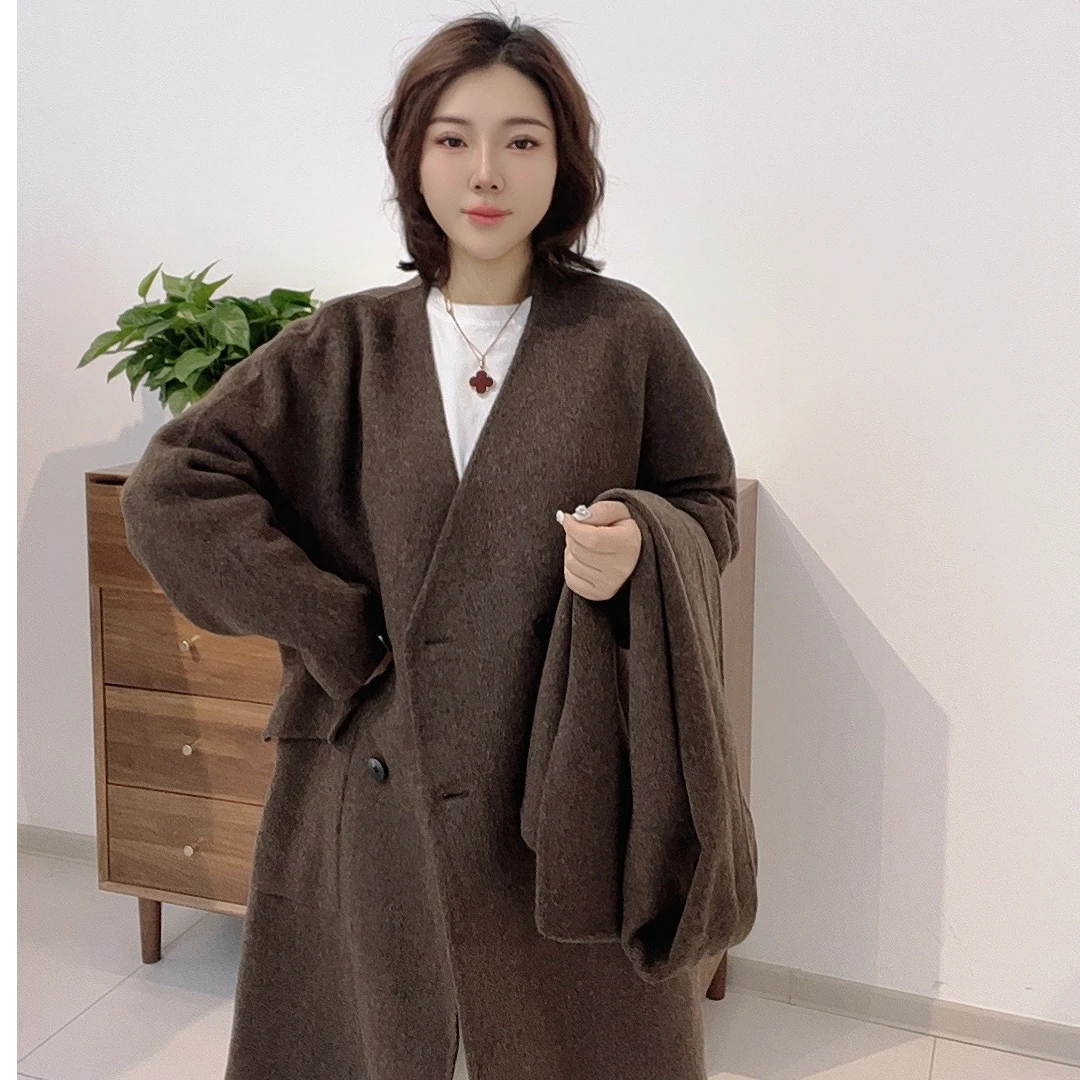 （10004）鄂市产地  双排四扣围巾时尚休闲中长款外套