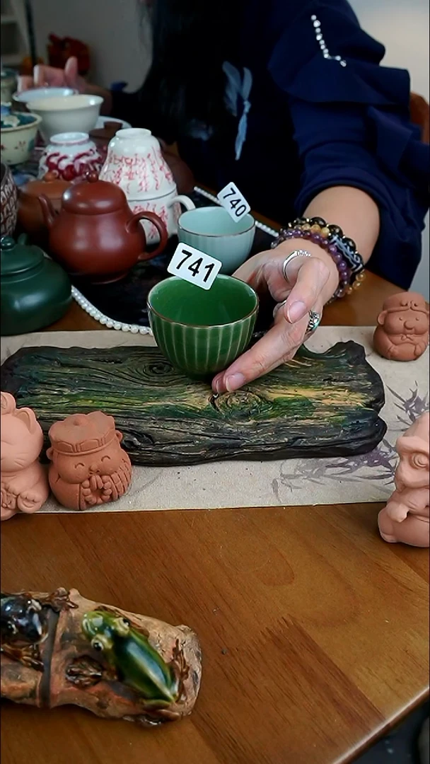 茶瓷物语绿色茶杯741