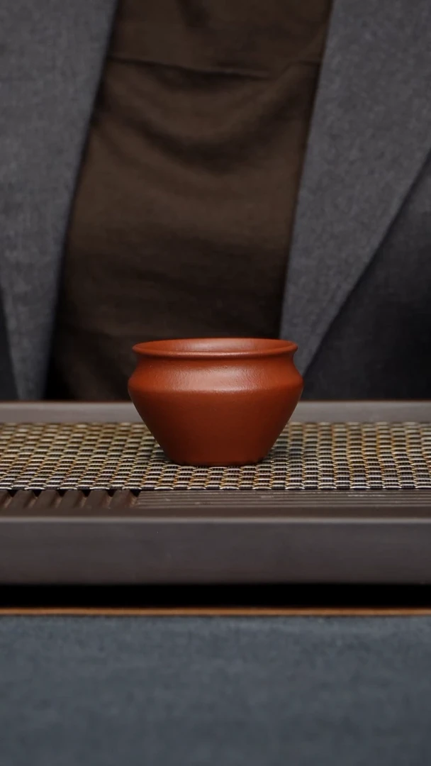 茶杯朱泥斗笠杯原矿零添加小煤窑生砂朱泥全手工制作130毫升