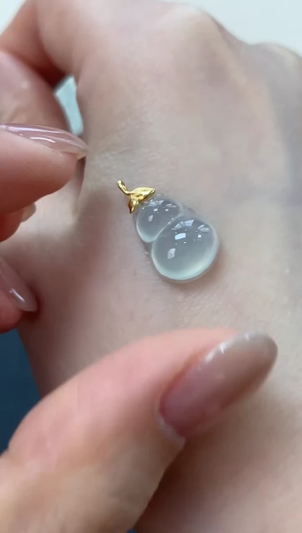 翡翠18K金镶嵌吊坠(不含链)（多样性发其一）葫芦380