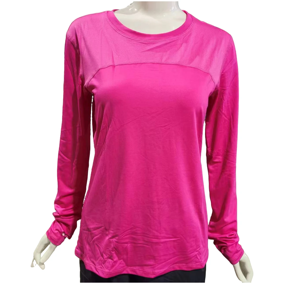 2029 女款圆领春秋长袖瑜伽健身跑步透气运动T恤速干