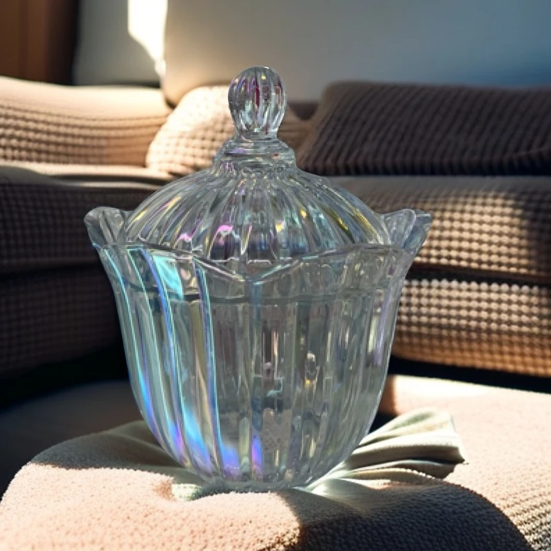 欧式水晶玻璃储物罐家用水晶玻璃罐收纳糖果罐零食罐(JZ-512－1)