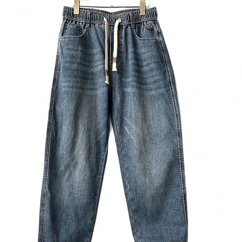 男款水洗长裤中腰夏季薄款裤子精致韩风韩版牛仔裤宽松休闲裤8139