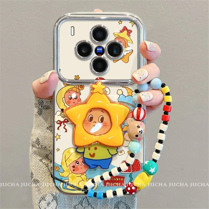 适用星星人月亮vivox300pro手机壳卡通可爱VIVOx300带挂绳300全包