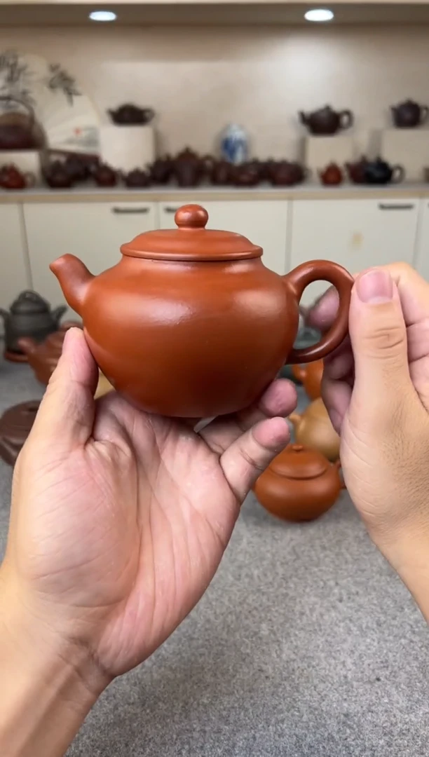 茶壶紫砂融古 红清水泥 半手工 230cc