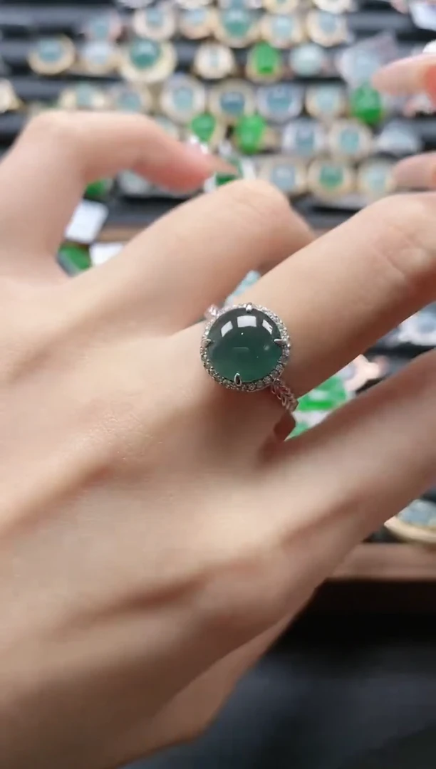 【闪购商品】翡翠戒指银S925镶嵌515111