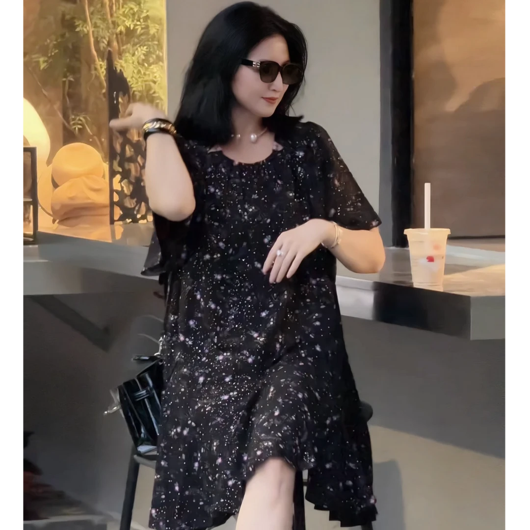 【夏日烟花-穿搭7043款】2025年时装大码高奢装宽松显瘦百搭中裙子