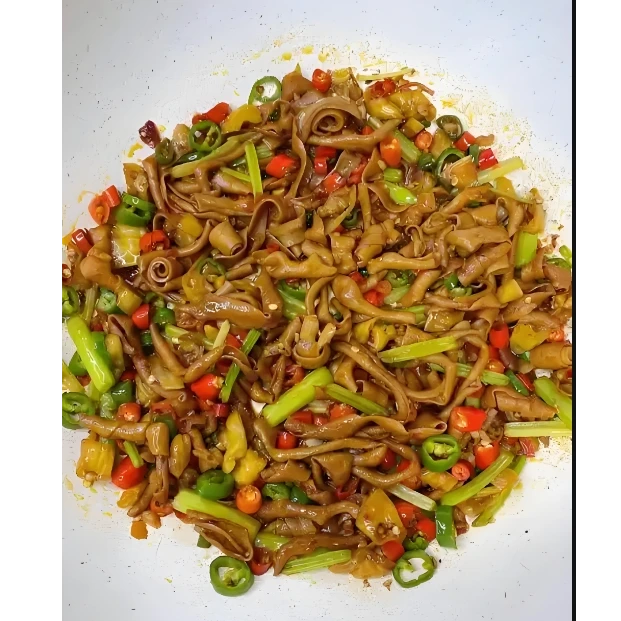 （顺欣圆大酒店）酸豆角炒鸭肠解馋零食豆角同城送