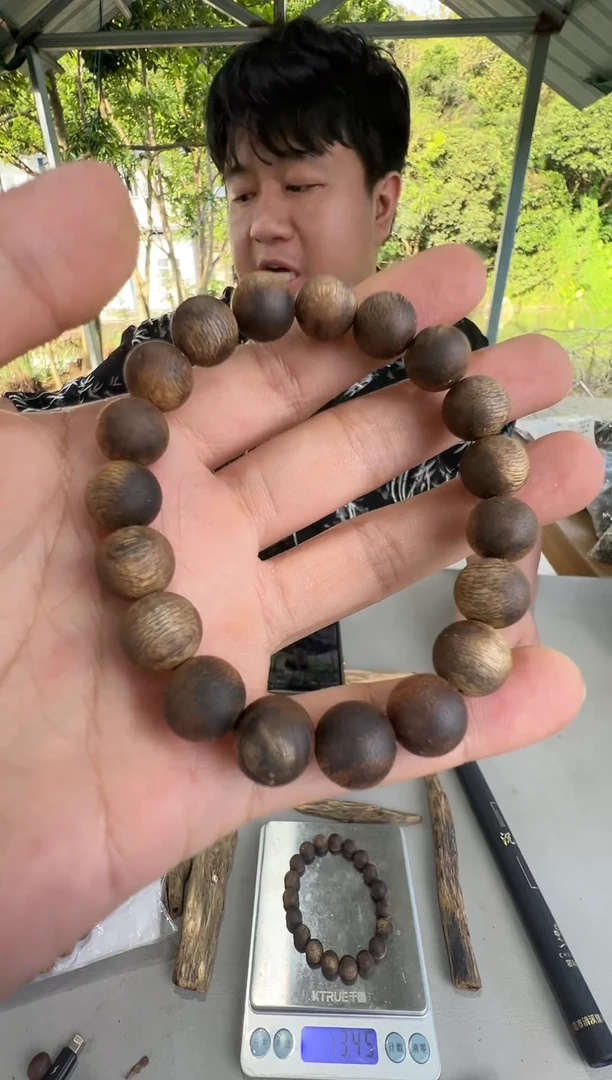 沉香手串乌森1.0圆珠沉水单圈多样性发一
