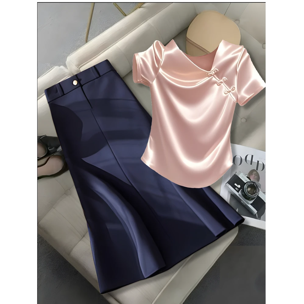 2025夏季新款知性风温柔女装独特超好看显瘦上衣轻奢百搭半身裙子