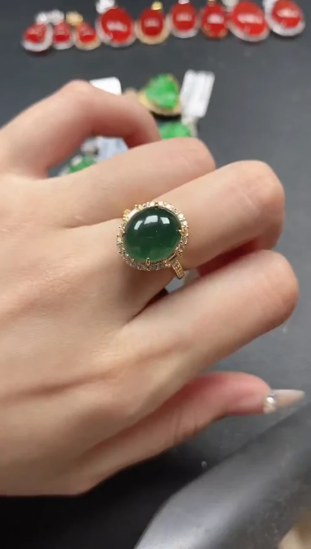 银S925镶嵌戒指翡翠51511