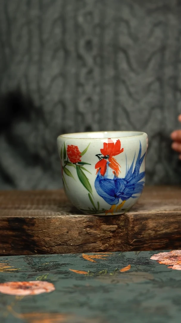【闪购商品】杯釉下彩手工手绘同款陶器