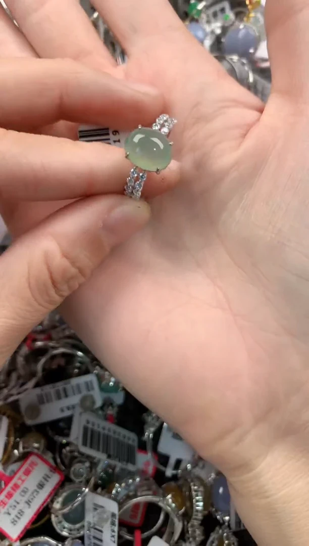 银S925镶嵌戒指翡翠9999-----6