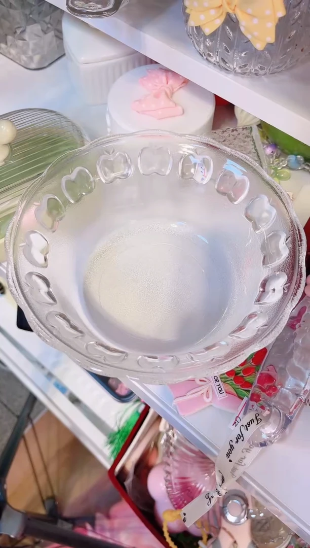 摆件品质好发货快放心拍！大号苹果玻璃碗