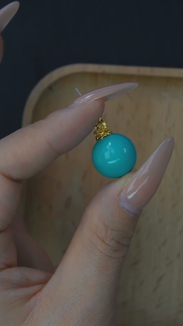 【闪购商品】绿松石吊坠18K金镶嵌发货一件