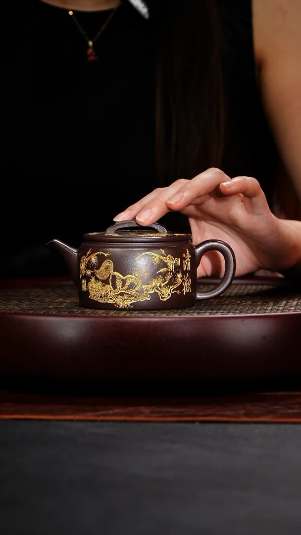 茶壶紫砂汉瓦22 紫泥 240毫升GY