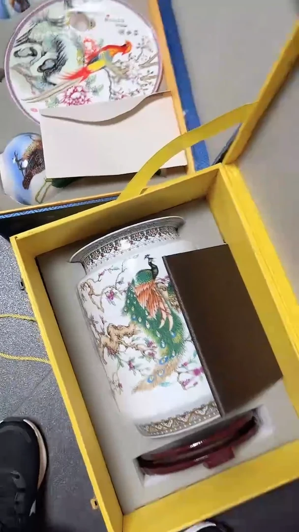 【闪购商品】瓷陶瓷摆件字画缸
