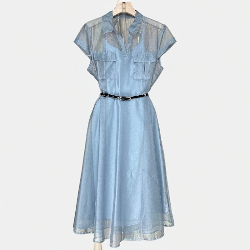 现货【RG417】2025年新款气质轻奢赫本风减龄显瘦海边高级感连衣裙