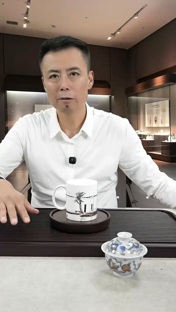 摆件陶双燕杯子杯子