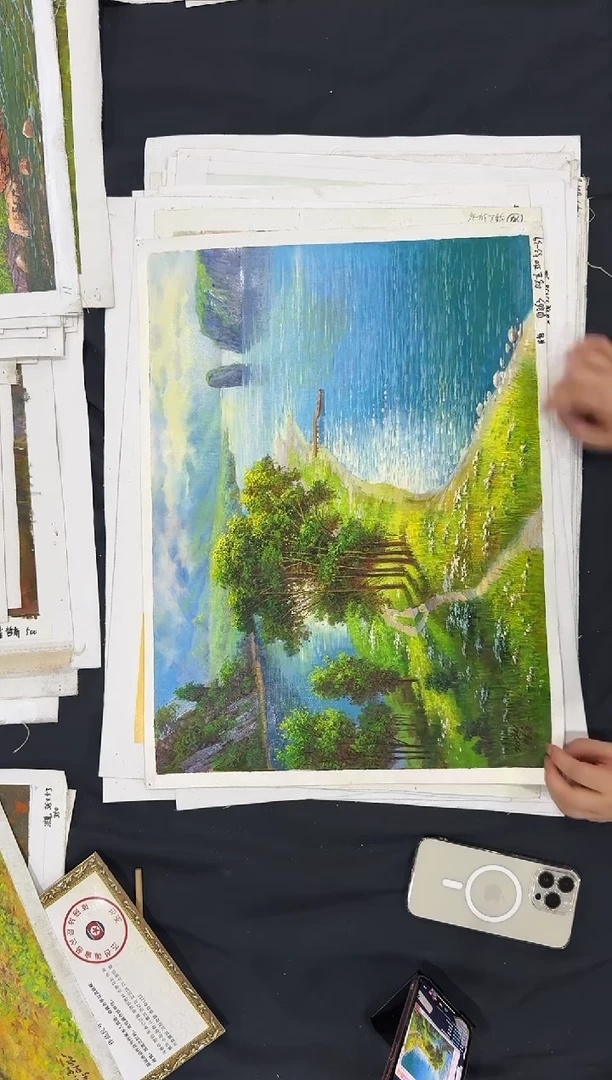 油画【原创·保真·带证书】朝鲜画家纯手绘油画--顺丰包邮--