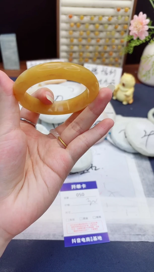 未镶嵌手镯石英质玉50-财气镯-圈口55