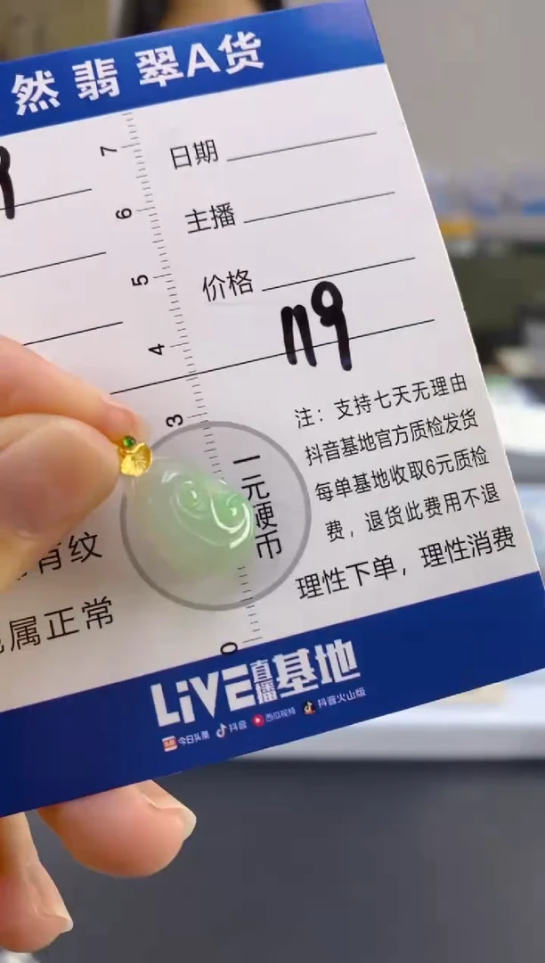 【闪购商品】翡翠颈饰18K金镶嵌天然A货翡翠