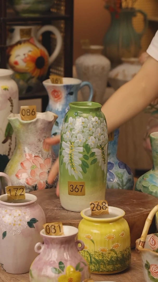 陶瓷367景德镇设计师手作花器摆件侘寂风