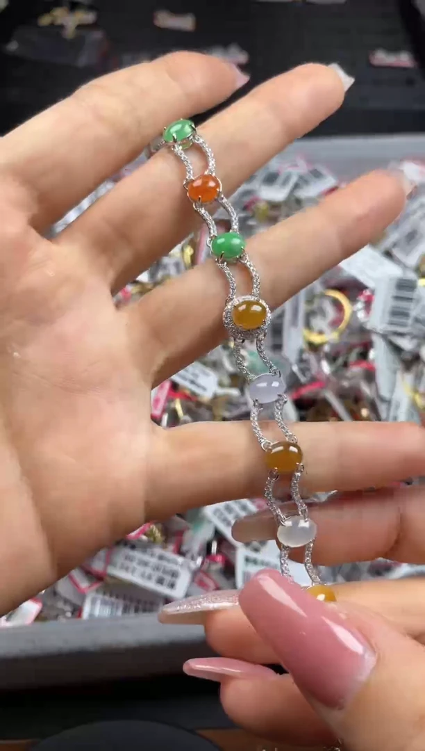 银S925镶嵌戒指翡翠天然翡翠A货
