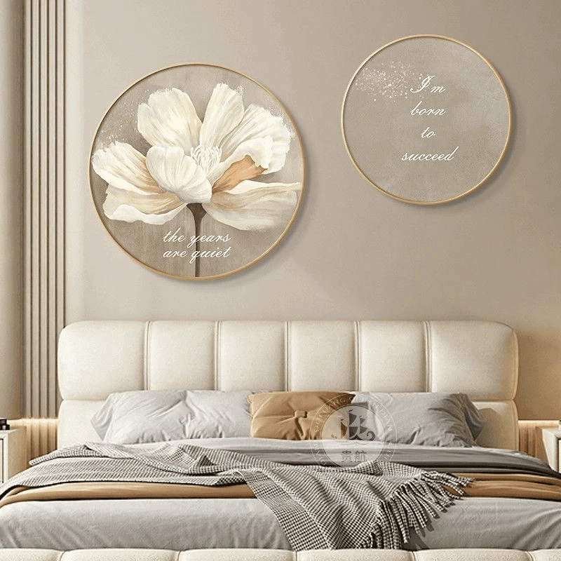 奶油风床头装饰画高级感房间客餐厅卧室床头挂画