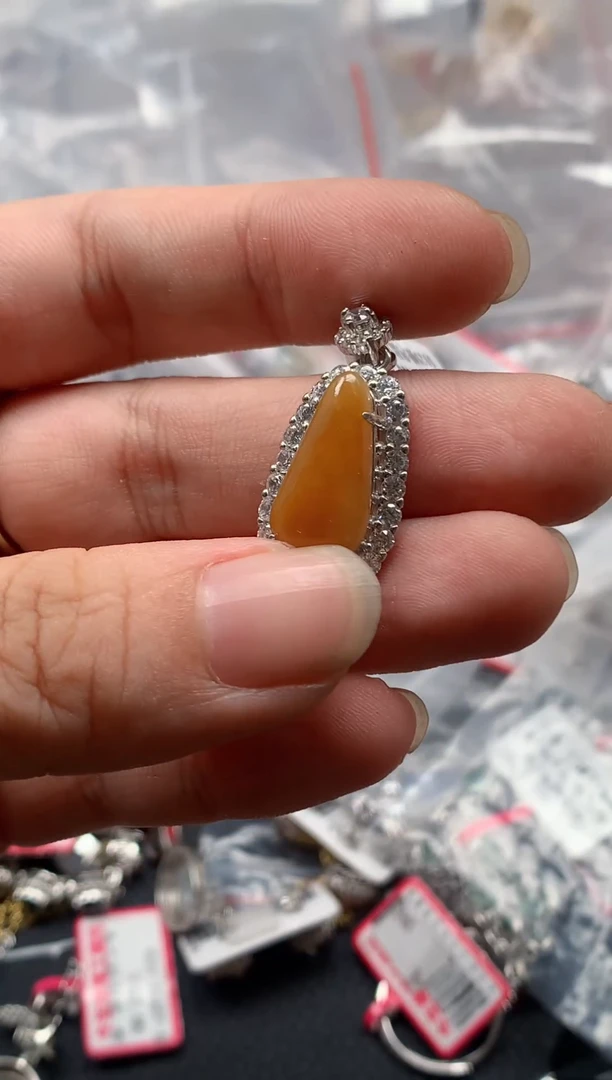 银S925镶嵌戒指翡翠天然A货缅甸翡翠