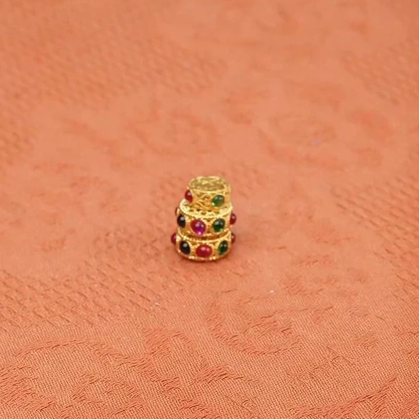 18k金彩色车轮隔珠吊坠配件 多样性发一件