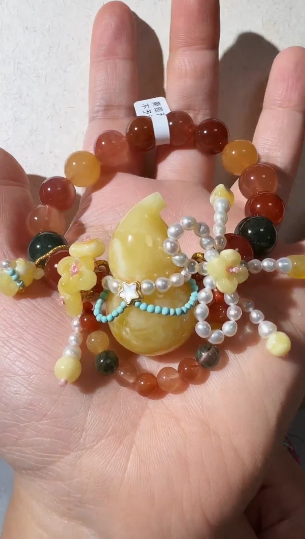 手链蜜蜡未镶嵌蜜蜡葫芦水晶手链