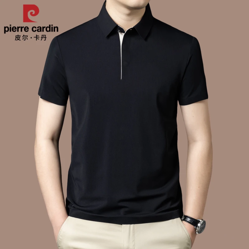 【国际大牌皮尔卡丹】高档男士短袖polo衫夏季休闲翻领棉t恤衫上衣
