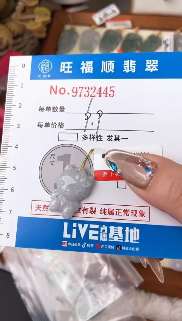 【闪购商品】翡翠颈饰未镶嵌天然缅甸A货翡翠颈饰配绳带礼盒