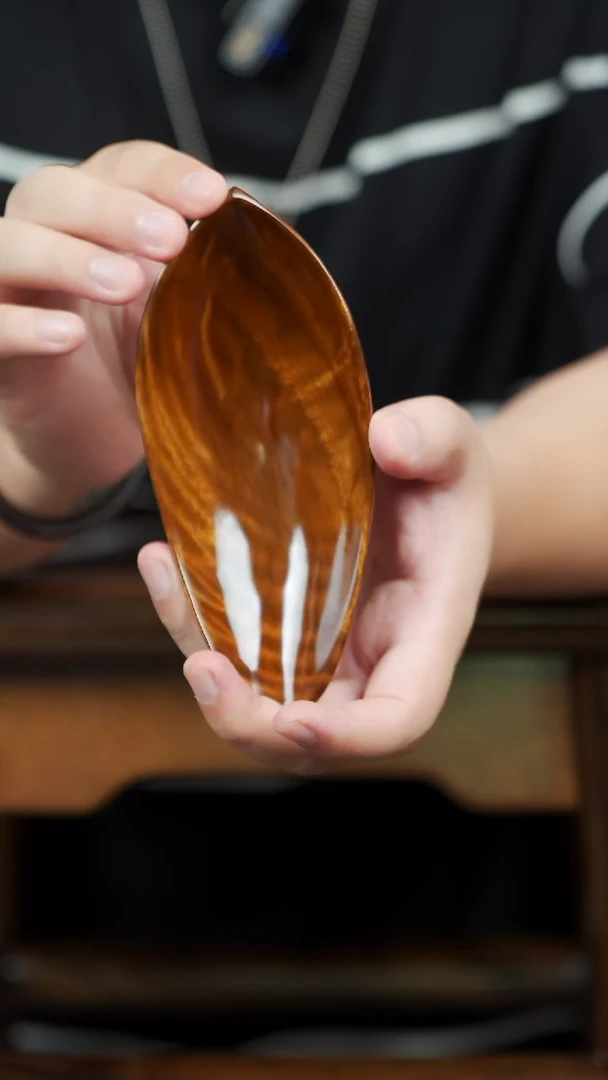 金丝楠563阴沉大漆款手工花瓣茶则