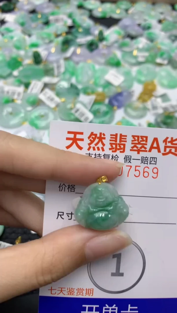 翡翠18K金镶嵌颈饰73564919377436