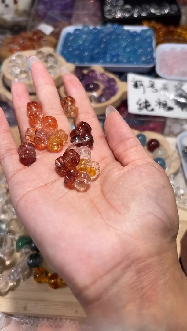 未镶嵌手串水晶胶花并蒂莲单颗