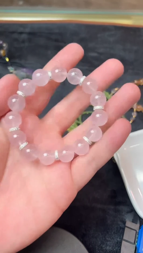 未镶嵌手串水晶粉水晶手串