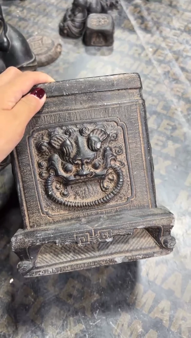 陶土【火山泥】虎头方墩