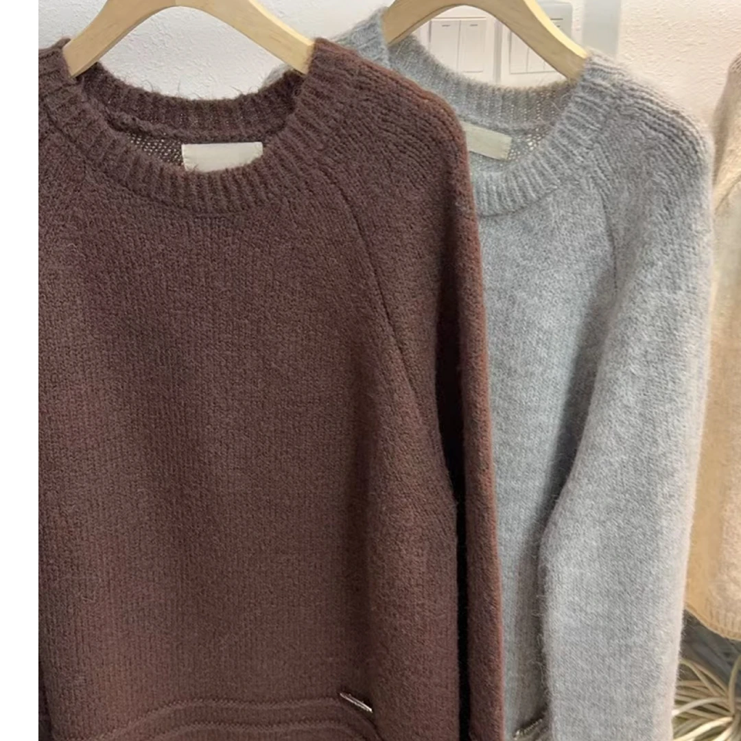 38-25-15  圆领针织衫毛衣女早春秋冬内搭