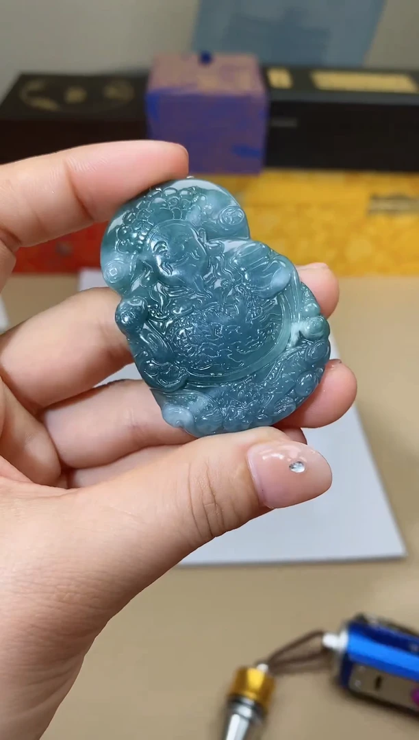 【闪购商品】翡翠颈饰未镶嵌天然A货翡翠财神爷