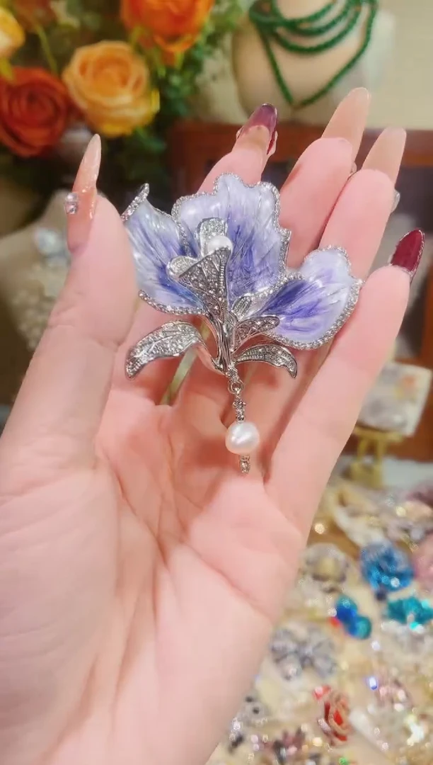 合成立方氧化锆铜合金紫瓣兰心