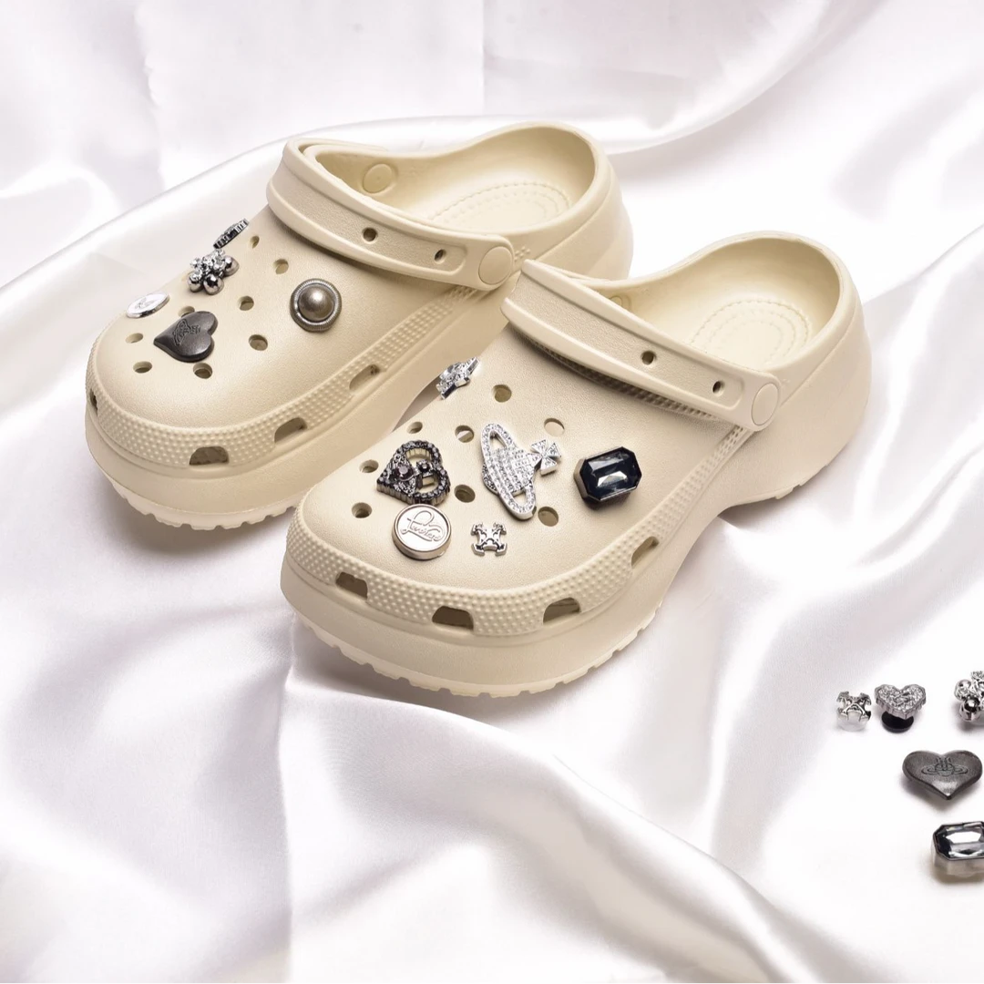 失落土星洞洞鞋女厚底4CM增高凉鞋外穿云朵款百搭透气防滑凉拖鞋