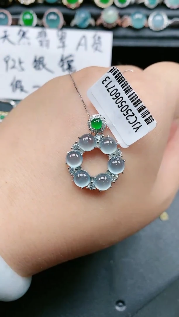 翡翠银S925镶嵌颈饰111111