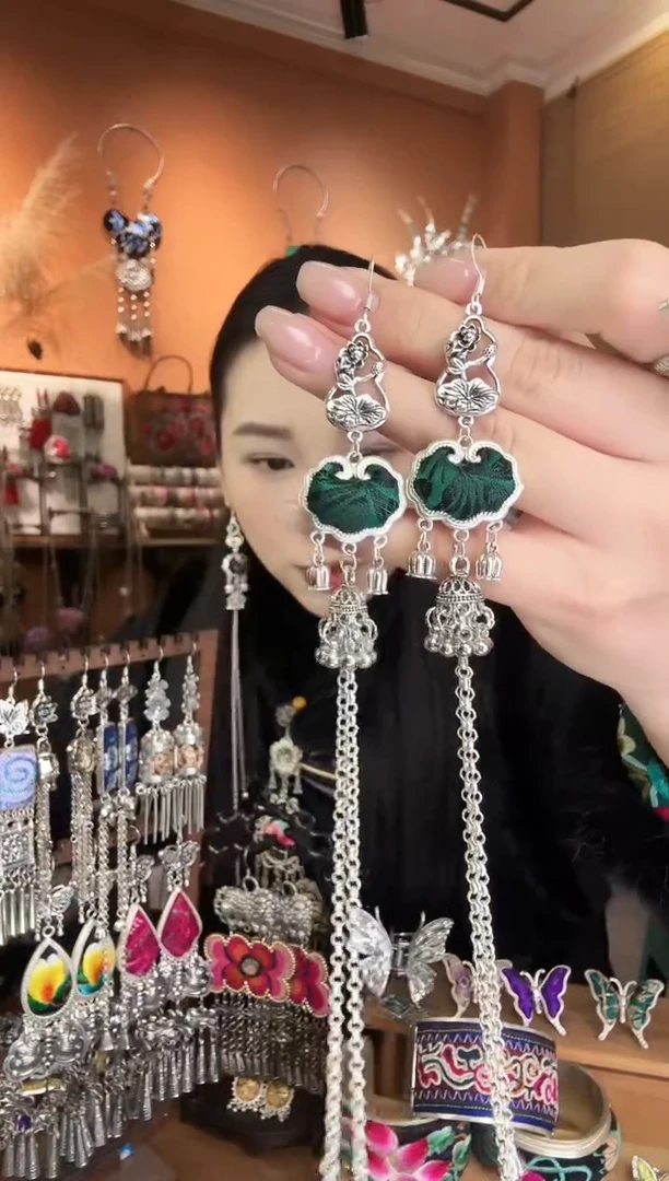 刺绣纯手工民族风耳环