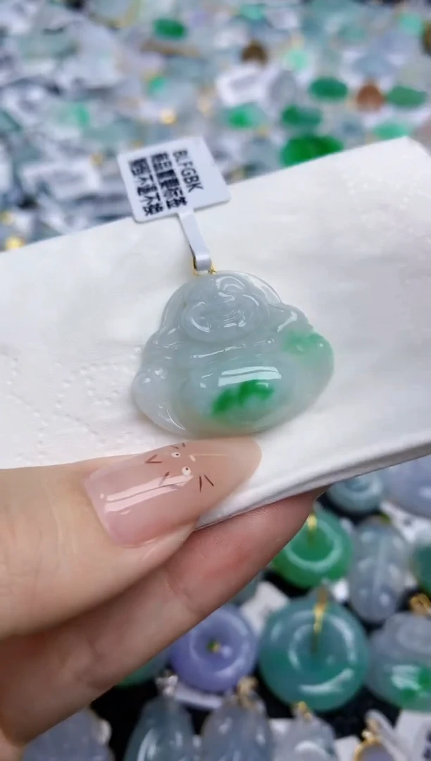 翡翠18K金镶嵌颈饰306    天然翡翠A货