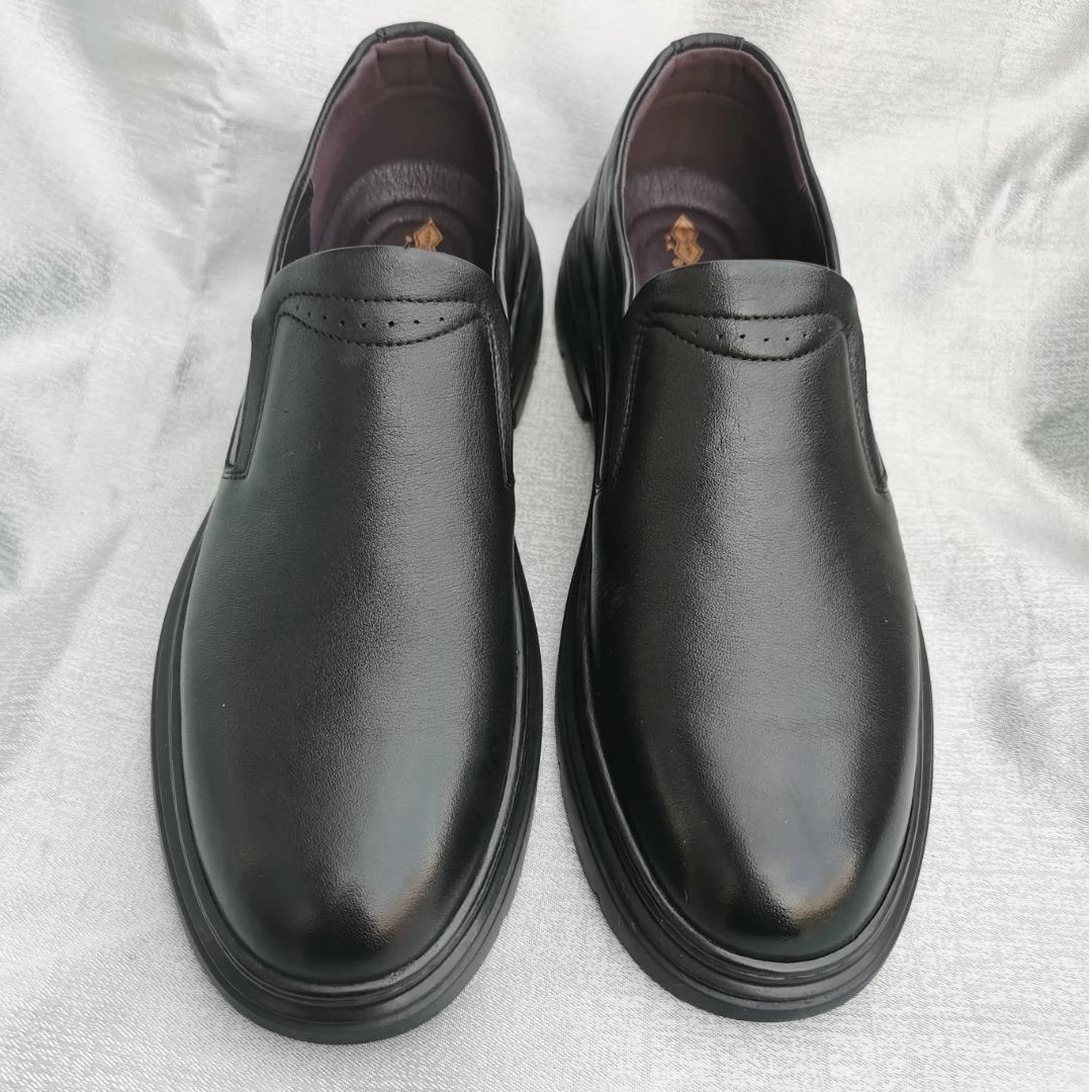 永威河南永威皮鞋商务休闲皮鞋橡胶鞋底百搭黑色真皮